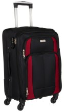 Zestaw czarno-czerwonych walizek podróżnych - Peterson