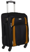 Zestaw czarno-pomarańczowych walizek podróżnych - Peterson