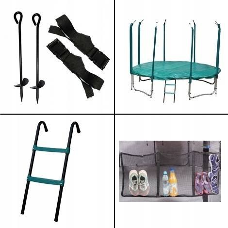 Trampolina Ogrodowa Z Wewnętrzną siatką Jumpi Maxy Comfort 487cm/16ft zielona Trampolina Ogrodowa Z Wewnętrzną siatką Jumpi Maxy Comfort 487cm/16ft zielona