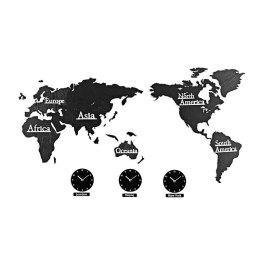 Zegar dekoracja mapa świata - strefy czasowe 115x50 cm